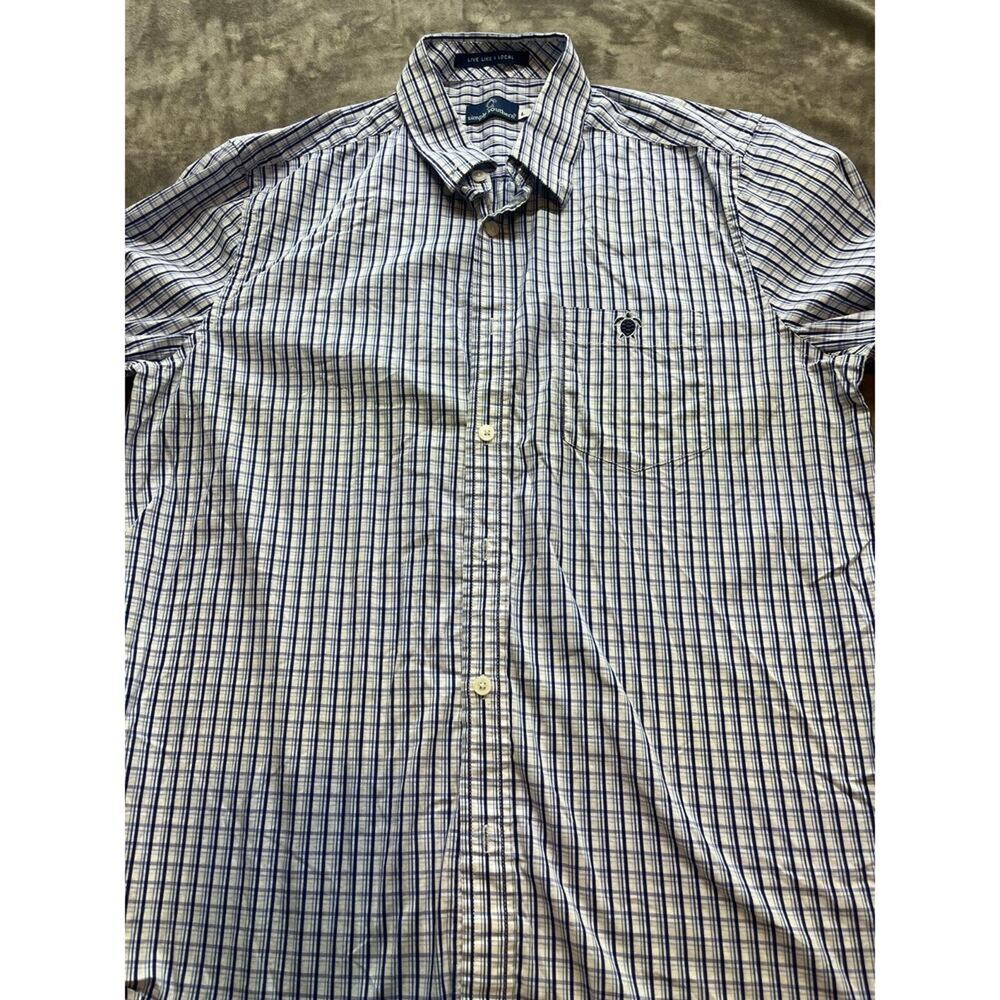 Simply Southern Men's Long Sleeve Shirt Blue button Large